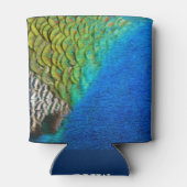 Peacock Feathers IV Kleurrijke Abstracte Natuur Blikjeskoeler (Achterkant)