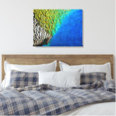 Peacock Feathers IV Kleurrijke Abstracte Natuur Canvas Afdruk (Insitu (Slaapkamer))