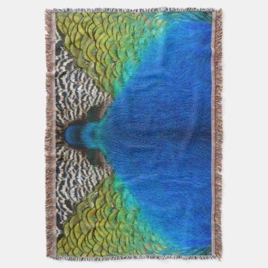 Peacock Feathers IV Kleurrijke Abstracte Natuur Deken (Voorkant Verticaal)