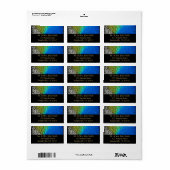Peacock Feathers IV Kleurrijke Abstracte Natuur Etiket (Full Sheet)