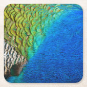 Peacock Feathers IV Kleurrijke Abstracte Natuur Kartonnen Onderzetters (Voorkant)