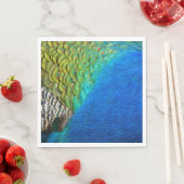 Peacock Feathers IV Kleurrijke Abstracte Natuur Servet (Insitu)