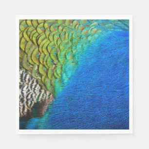 Peacock Feathers IV Kleurrijke Abstracte Natuur Servet