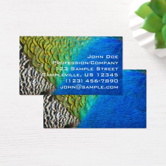 Peacock Feathers IV Kleurrijke Abstracte Natuur Visitekaartje (Bureau)