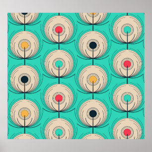 Peacock Feathers: Ivoorblauwe fantasie. Poster