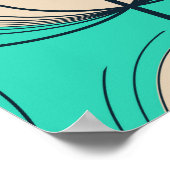 Peacock Feathers: Ivoorblauwe fantasie. Poster (Hoek)