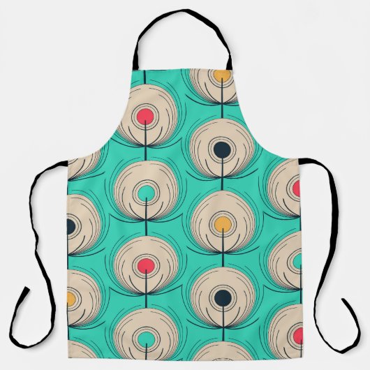 Peacock Feathers: Ivoorblauwe fantasie. Schort (Voorkant)