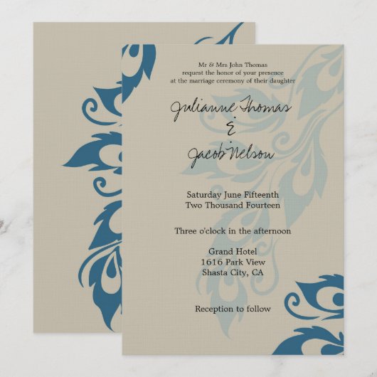 Peacock Feathers Kaart (Voorkant / Achterkant)