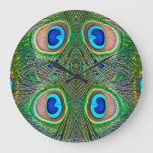 Peacock feathers Kaleidoscoop Grote Klok (Voorkant)