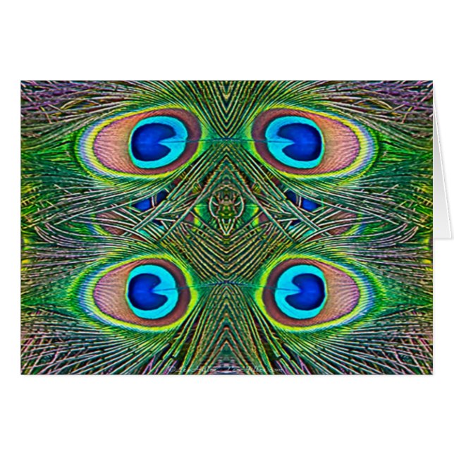 Peacock Feathers Kaleidoscope Print (Voorkant Horizontaal)