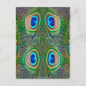 Peacock Feathers Kaleidoscope Print Briefkaart (Voorkant)