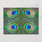 Peacock Feathers Kaleidoscope Print Briefkaart (Voorkant)