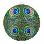 Peacock Feathers Kaleidoscope Print Dartbord (Voorkant)