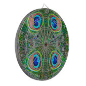 Peacock Feathers Kaleidoscope Print Dartbord (Voorkant Links)
