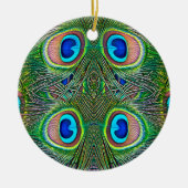Peacock Feathers Kaleidoscope Print Keramisch Ornament (Voorkant)