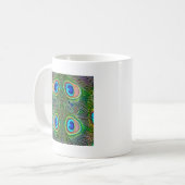 Peacock Feathers Kaleidoscope Print Koffiemok (Voorkant links)