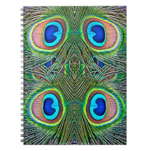 Peacock Feathers Kaleidoscope Print Notitieboek
