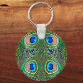 Peacock Feathers Kaleidoscope Print Sleutelhanger (Voorkant)