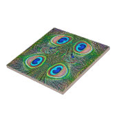 Peacock Feathers Kaleidoscope Print Tegeltje (Zijkant)
