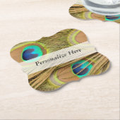 Peacock Feathers Kartonnen Onderzetters (Gekanteld)