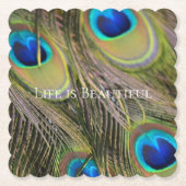 Peacock Feathers Kauai Hawaii Kartonnen Onderzetters (Voorkant)