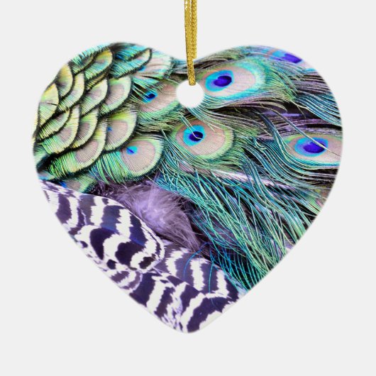Peacock Feathers Keramisch Ornament (Voorkant)