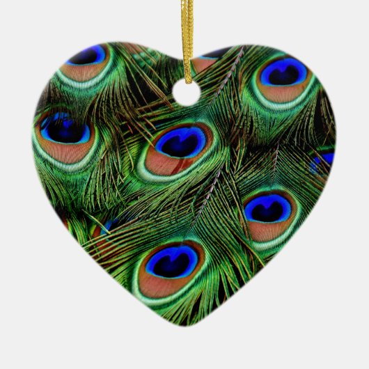 Peacock Feathers Keramisch Ornament (Voorkant)