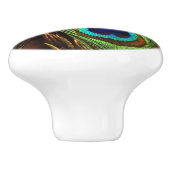 Peacock Feathers Keramische knop (Zijkant)