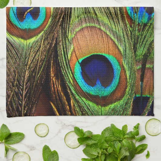 Peacock Feathers Kitchen Towel Theedoek (Gevouwen)