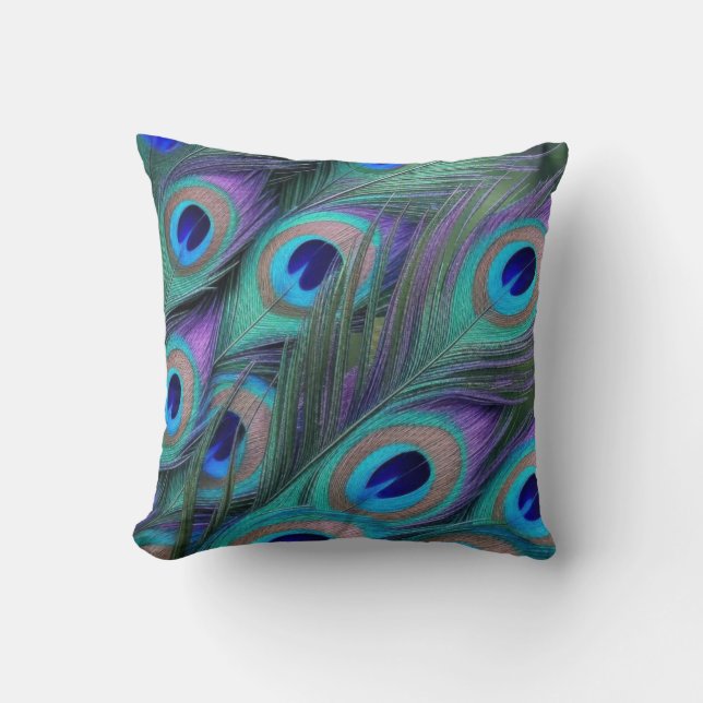 Peacock Feathers Kussen (Voorkant)