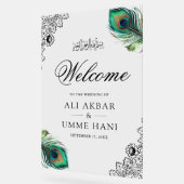 Peacock Feathers Lace Muslim Wedding Welcome Acryl Bord (Hoek)