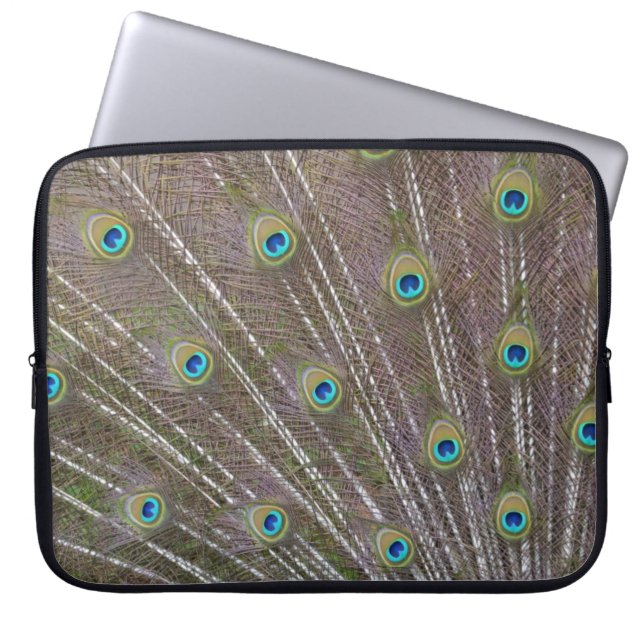 Peacock Feathers Laptop Sleeve (Voorkant)