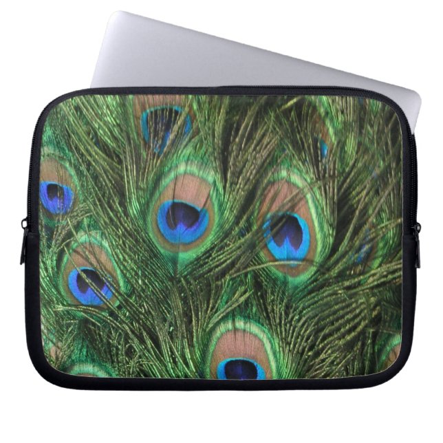 Peacock Feathers Laptop Sleeve (Voorkant)