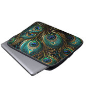Peacock Feathers Laptop Sleeve (Voorkant onderkant)