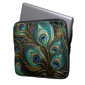 Peacock Feathers Laptop Sleeve (Voorkant Links)