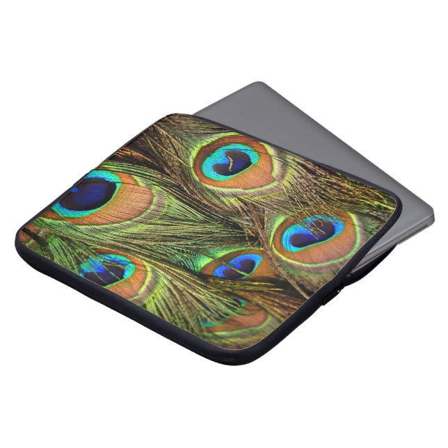 Peacock Feathers-laptophoes Laptop Sleeve (Voorkant top)