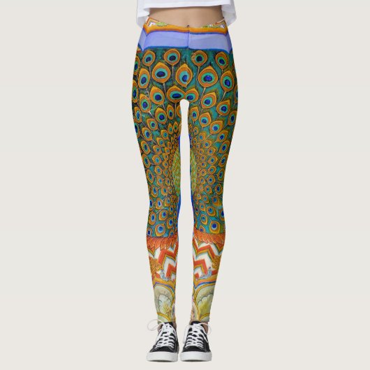 Peacock Feathers Leggings (Voorkant)