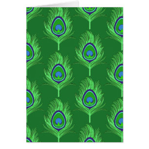 Peacock Feathers, Lime Green over Emerald Green