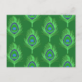 Peacock Feathers, Lime Green over Emerald Green Briefkaart (Voorkant)