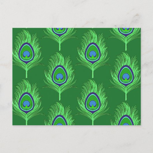 Peacock Feathers, Lime Green over Emerald Green Briefkaart (Voorkant)