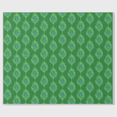 Peacock Feathers, Lime Green over Emerald Green Cadeaupapier (Vlak)