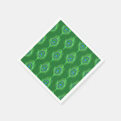 Peacock Feathers, Lime Green over Emerald Green Servet (Hoek)