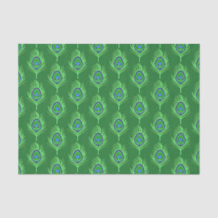 Peacock Feathers, Lime Green over Emerald Green Tissuepapier