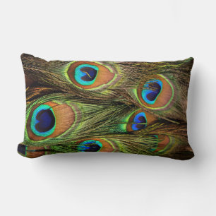 Peacock Feathers Lumbar Pillow Kussen