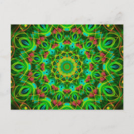 Peacock Feathers Mandala Briefkaart