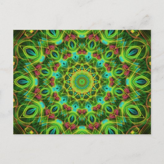 Peacock Feathers Mandala Briefkaart (Voorkant)