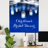 Peacock Feathers, Mason Jar Lights Banner Poster (Thuiskantoor)