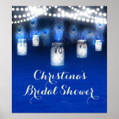 Peacock Feathers, Mason Jar Lights Banner Poster (Voorkant)
