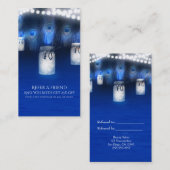 Peacock Feathers, Mason Jar Lights Verwijs een vri Aanbevelingskaartje (Voorkant / Achterkant)