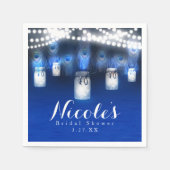 Peacock Feathers, Mason Jar & String Lights Party Servetten (Voorkant)